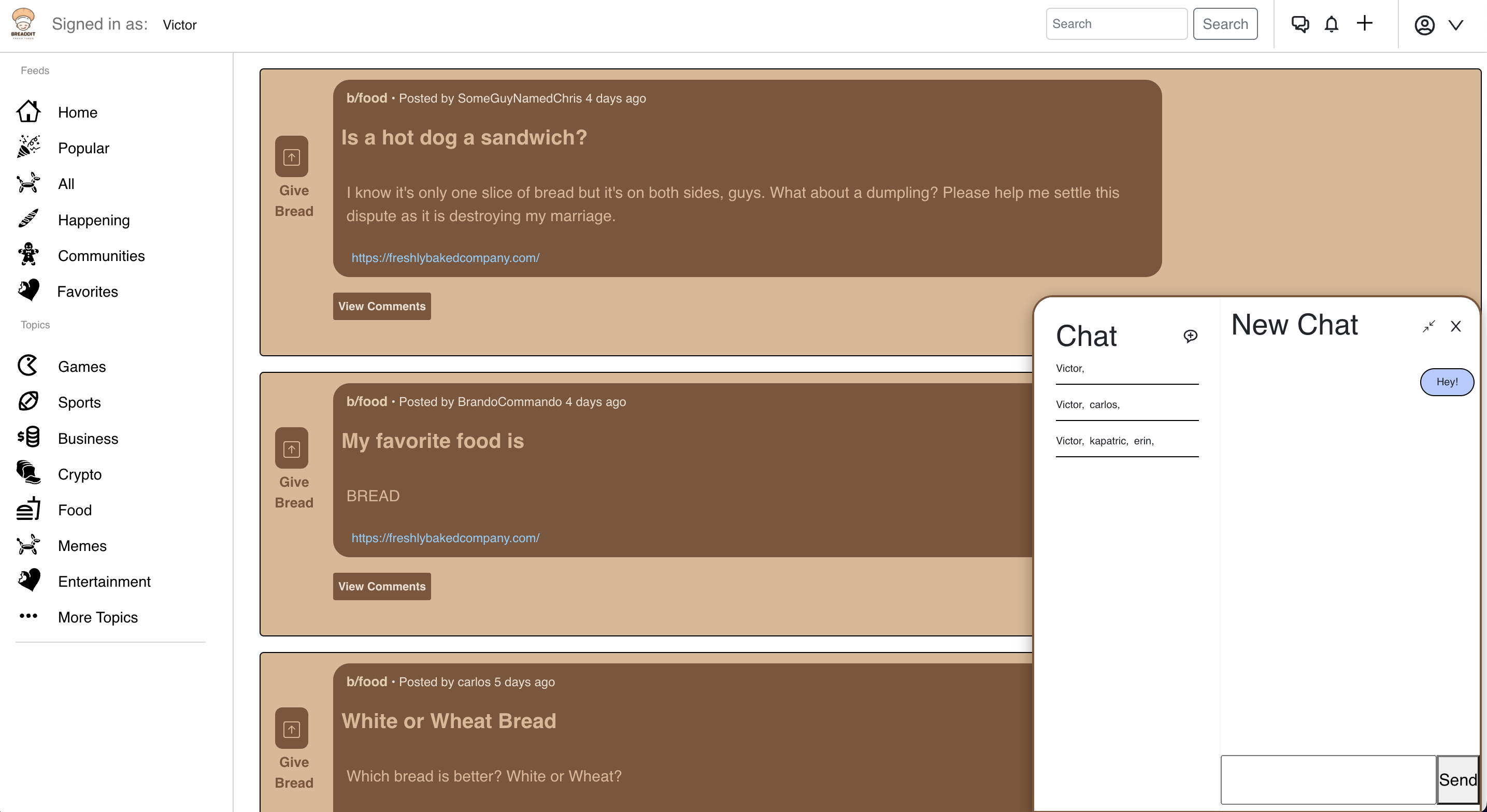 Image of the web app Breddit